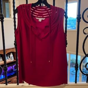 Diane von Furstenberg Red Silk Sleeveless Top